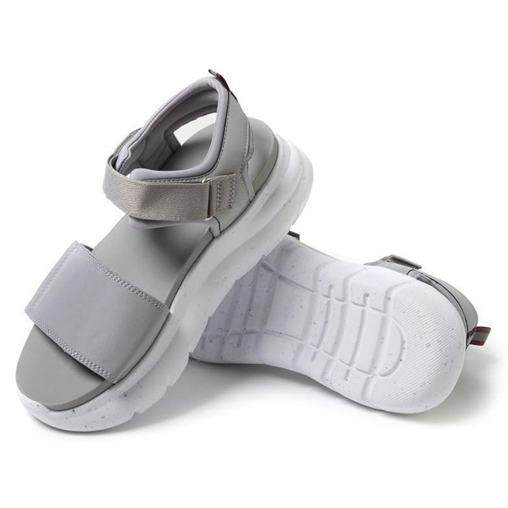 Dearfoams Women's Size 10 Platform Adjustable Odell Wedge Comfort Sandals Sleet